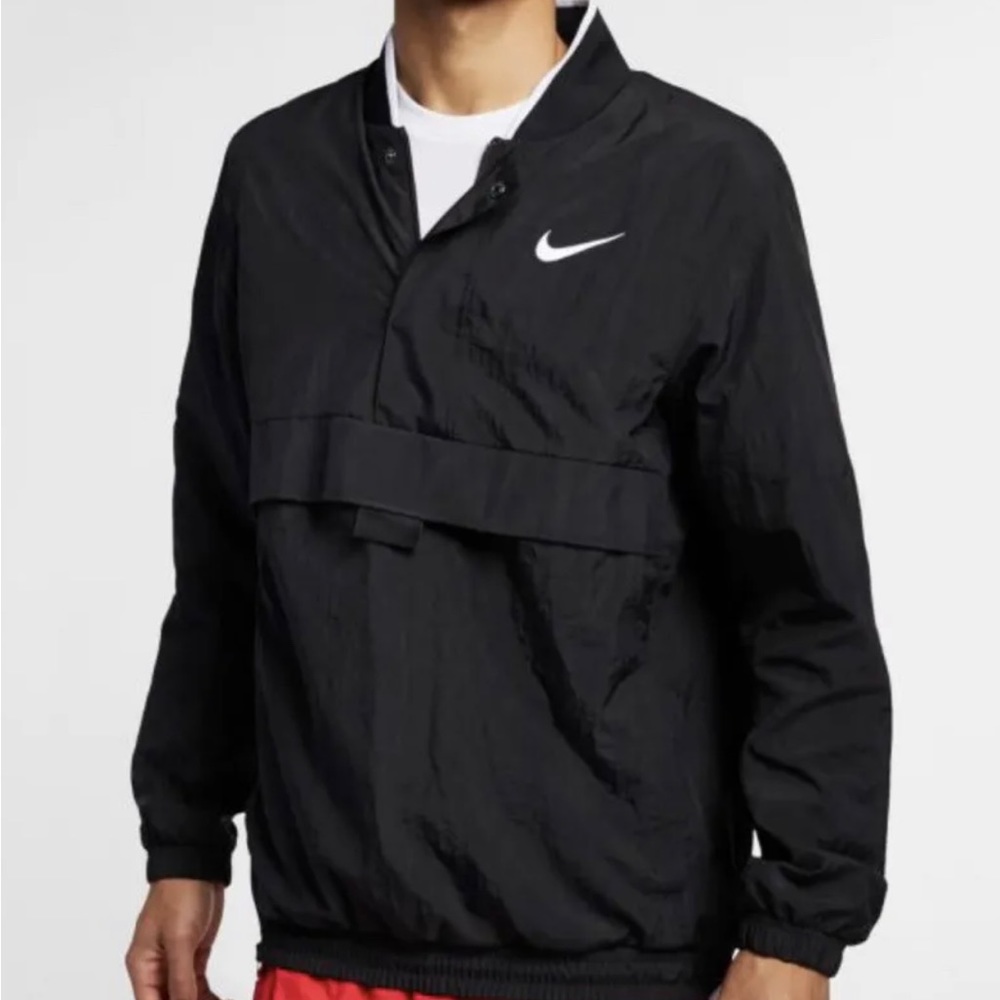 Nike  Basketball Pullover Windbreaker Black 1/4 Zip Men Sz Large AJ3918 013